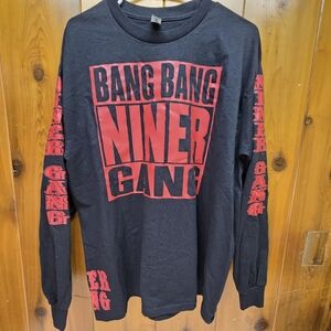 Bang Bang Niner Gang Black and Red Long Sleeve Shirt Size Large